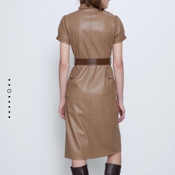 GORGEOUS ZARA NWT Faux Leather Dress w Belt - Picture 5 of 5